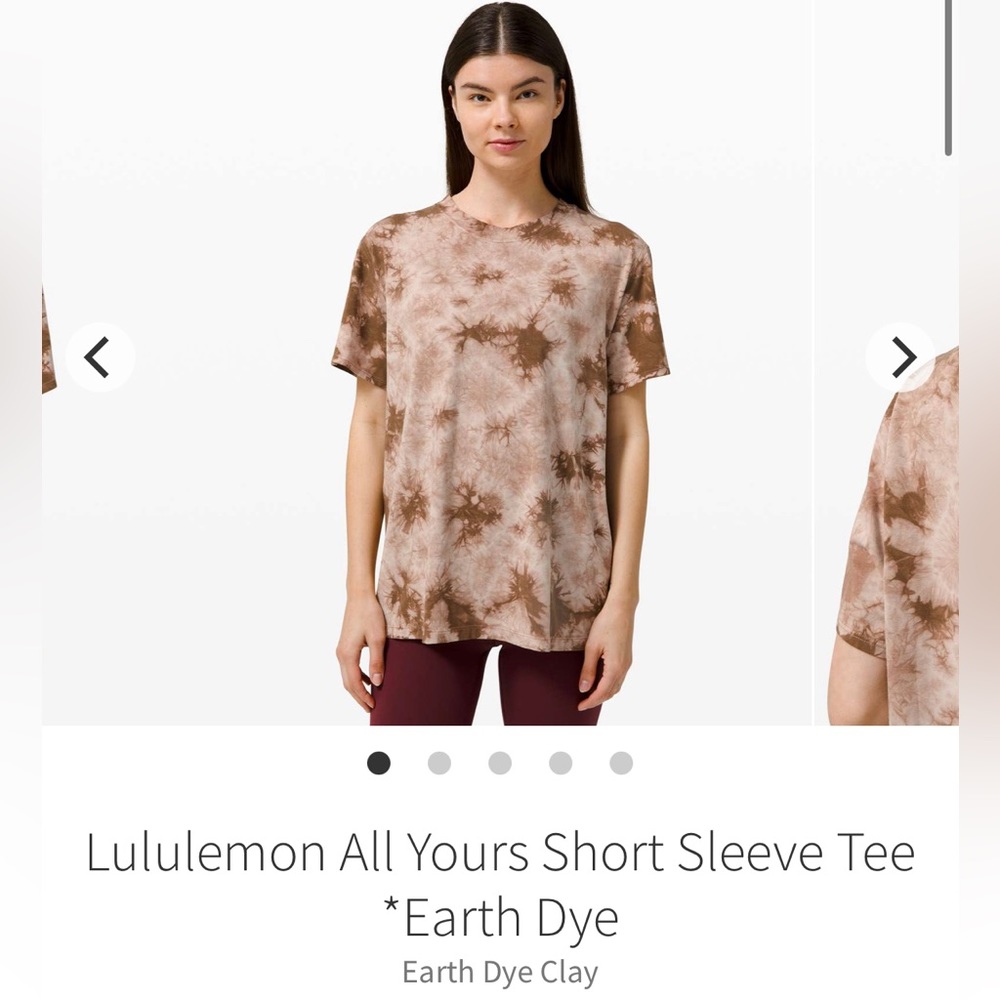 Lululemon All Yours Short Sleeve in Mauve Earth Dye Color - Size 8
